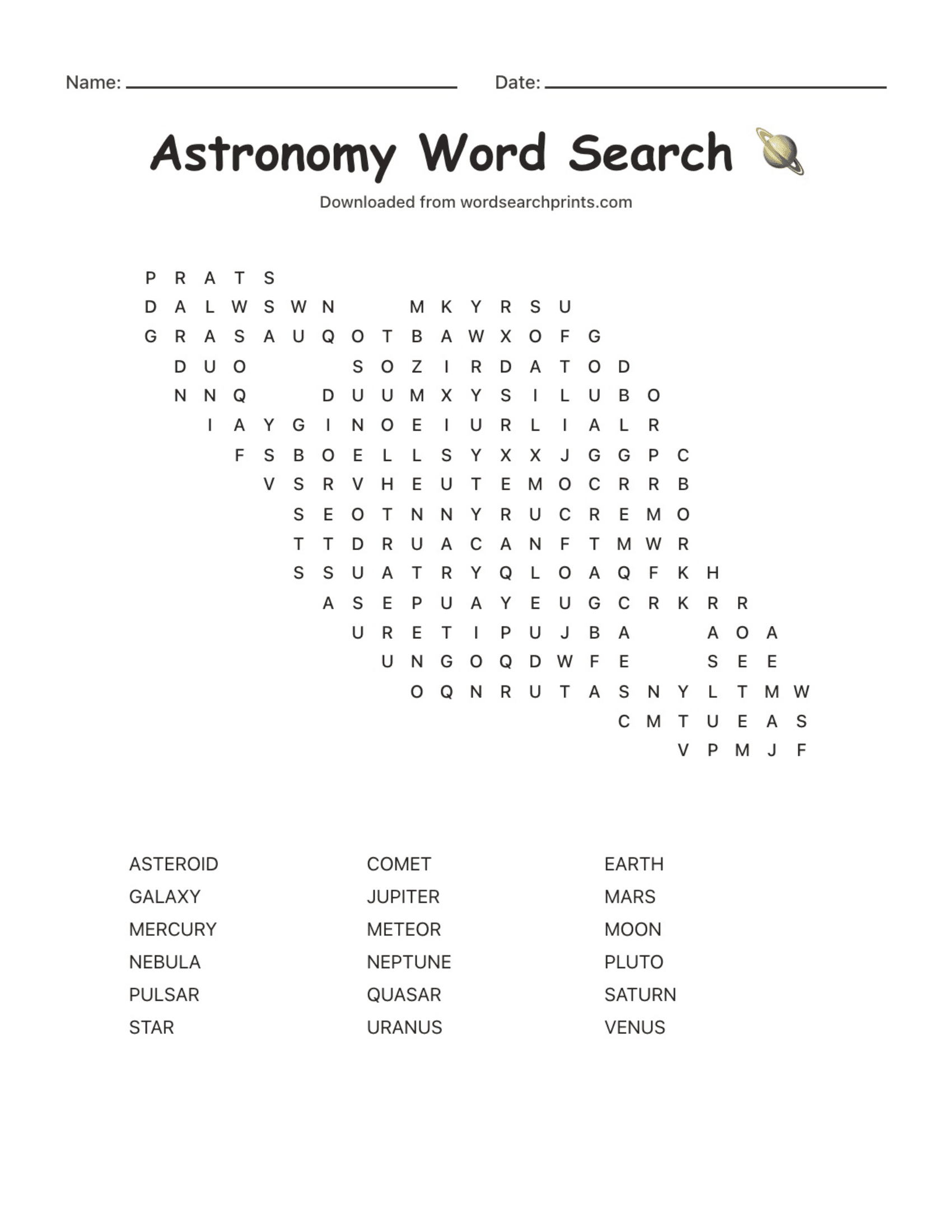 Printable word search preview
