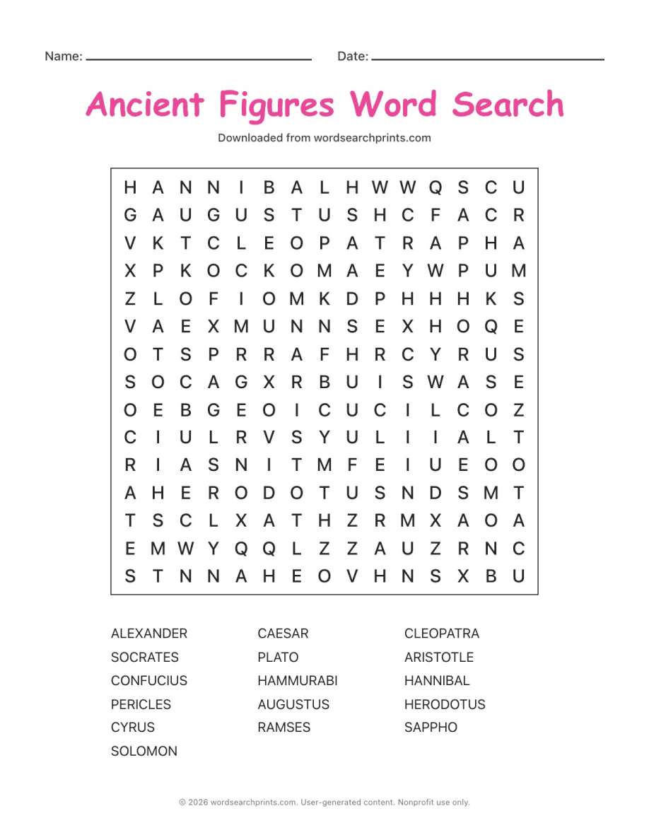 Ancient Figures Word Search