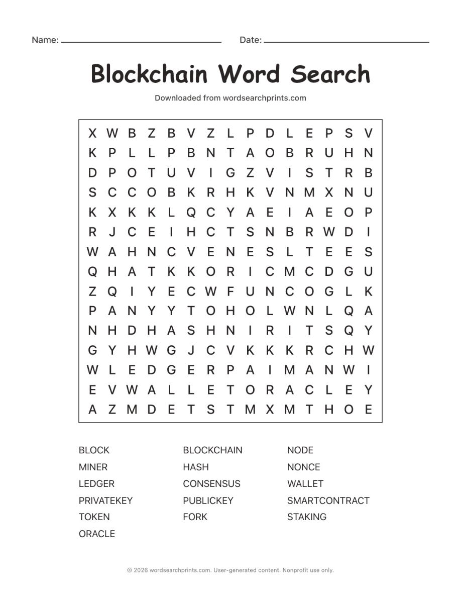 Blockchain Word Search