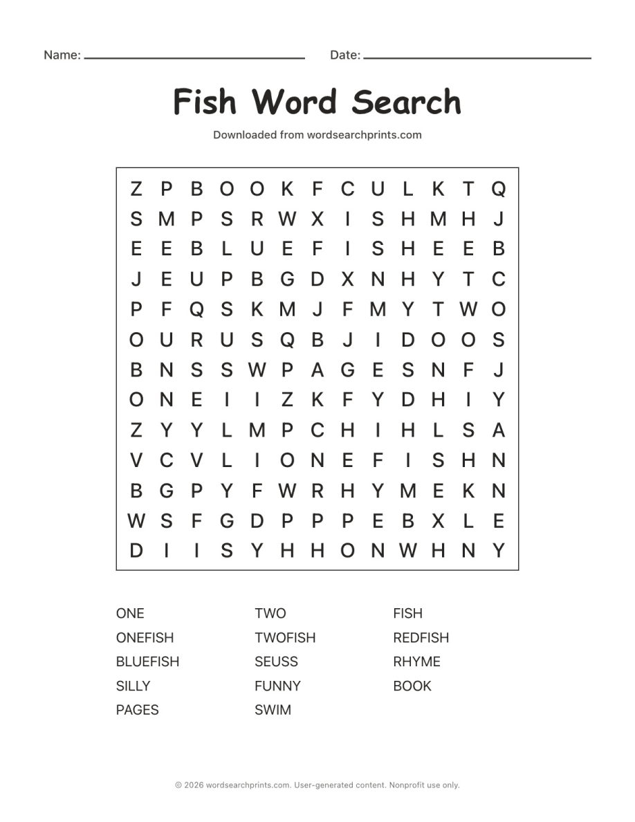 Fish Word Search