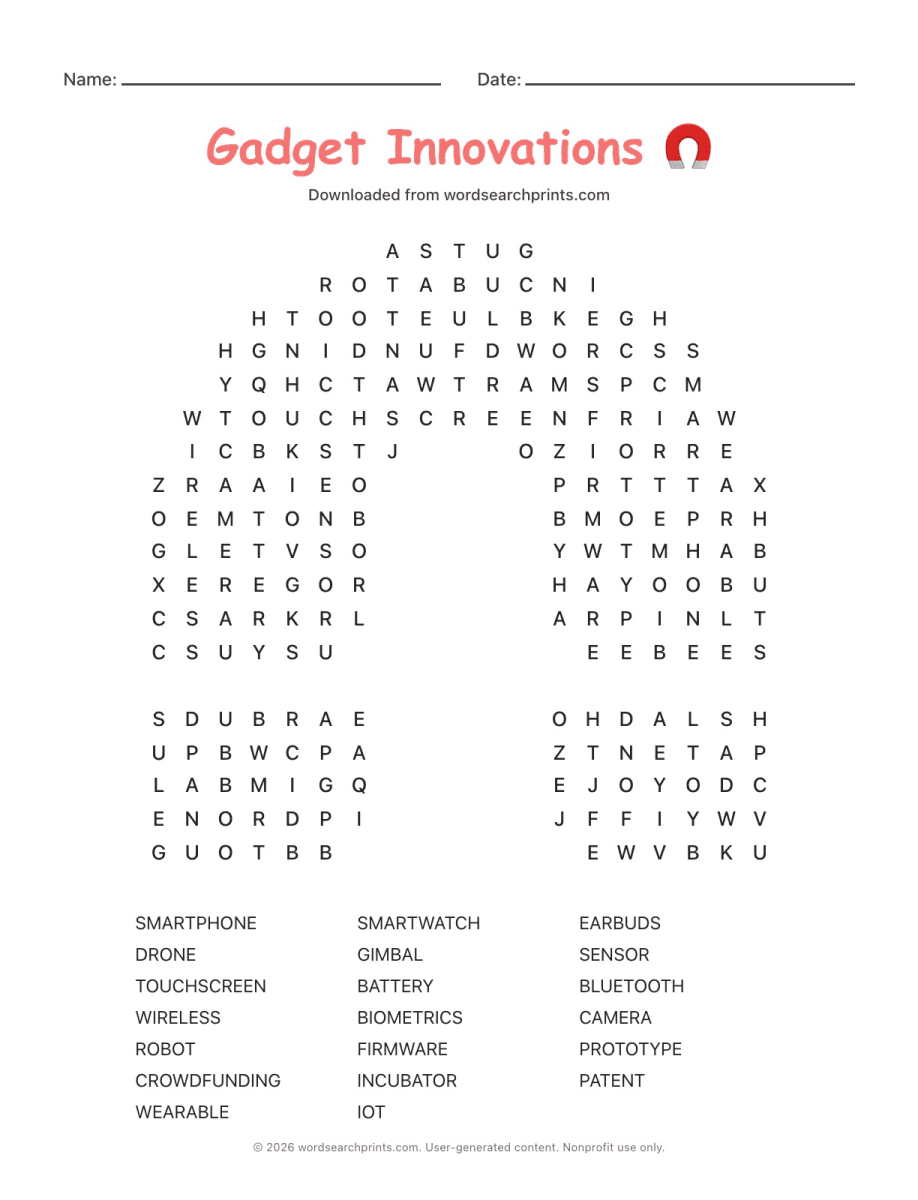 Gadget Innovations Word Search