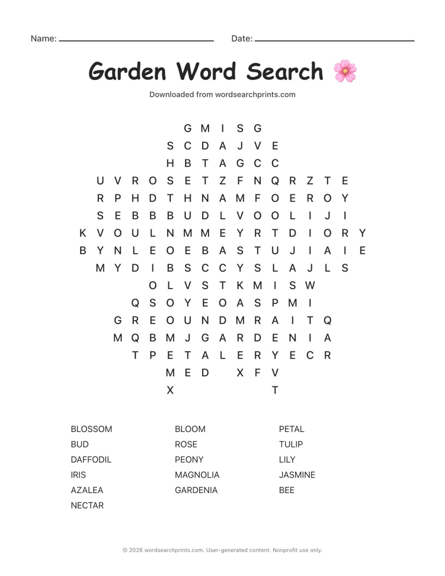 Garden Word Search