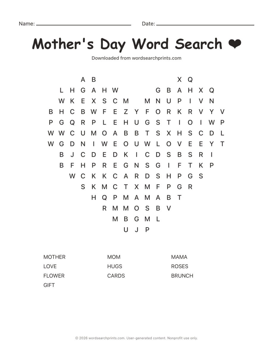 Mother's Day Word Search