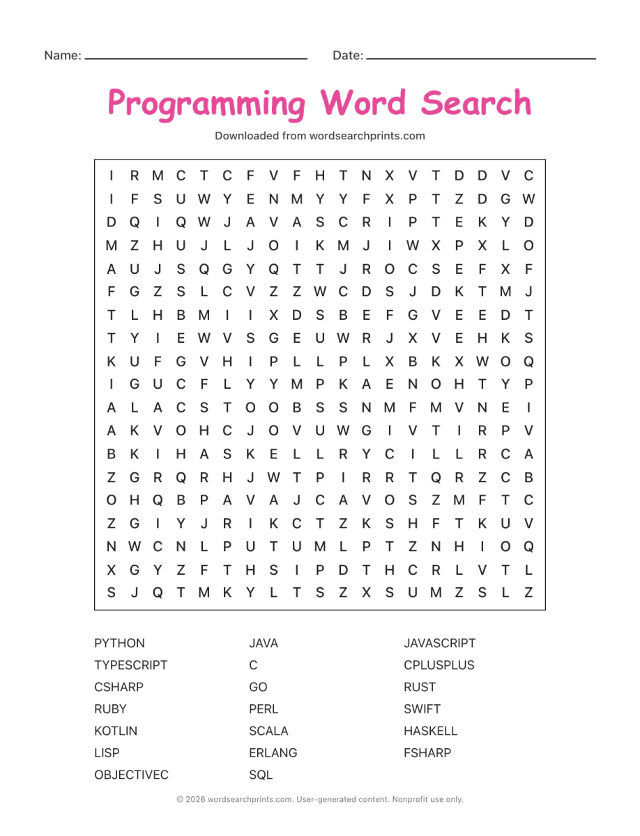 Programming Word Search
