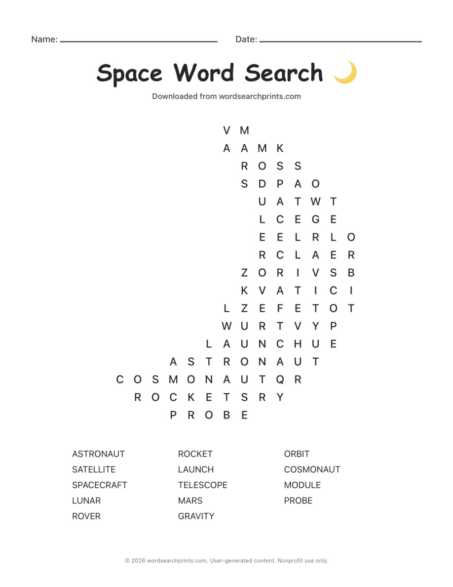 Space Word Search